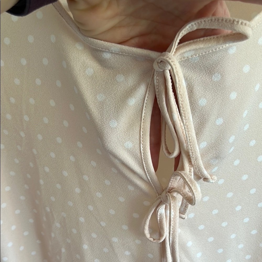 Adrianna Papell Light Pink Puff Sleeve Keyhole Blouse - Picture 4 of 5